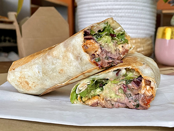 Pulled chicken wrap